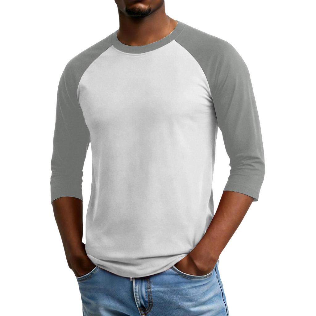 Men's Raglan Sleeve Three,quarter Sleeve Top