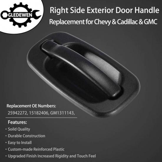 Exterior Door Handle Without Keyhole, Compatible with 1999-2007 Silverado Suburb
