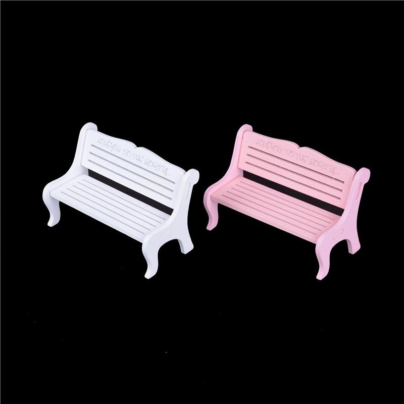 13*8Cm Wooden Bench Chair 1:12 Dollhouse Miniature Furniture Garden Decor