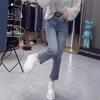 2025 New Spring/Autumn High-Waisted Elastic Slimming Petite Cigarette Jeans for Women