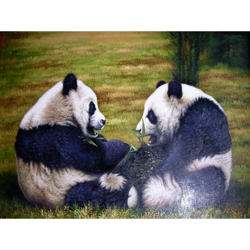 Panda DIY 5D diamantová malba Plná kulatá pryskyřicová mozaika Drahokamy Zvířátko Lední medvěd Diamantové vyšívání Křížkovým stehem Nástěnné umění