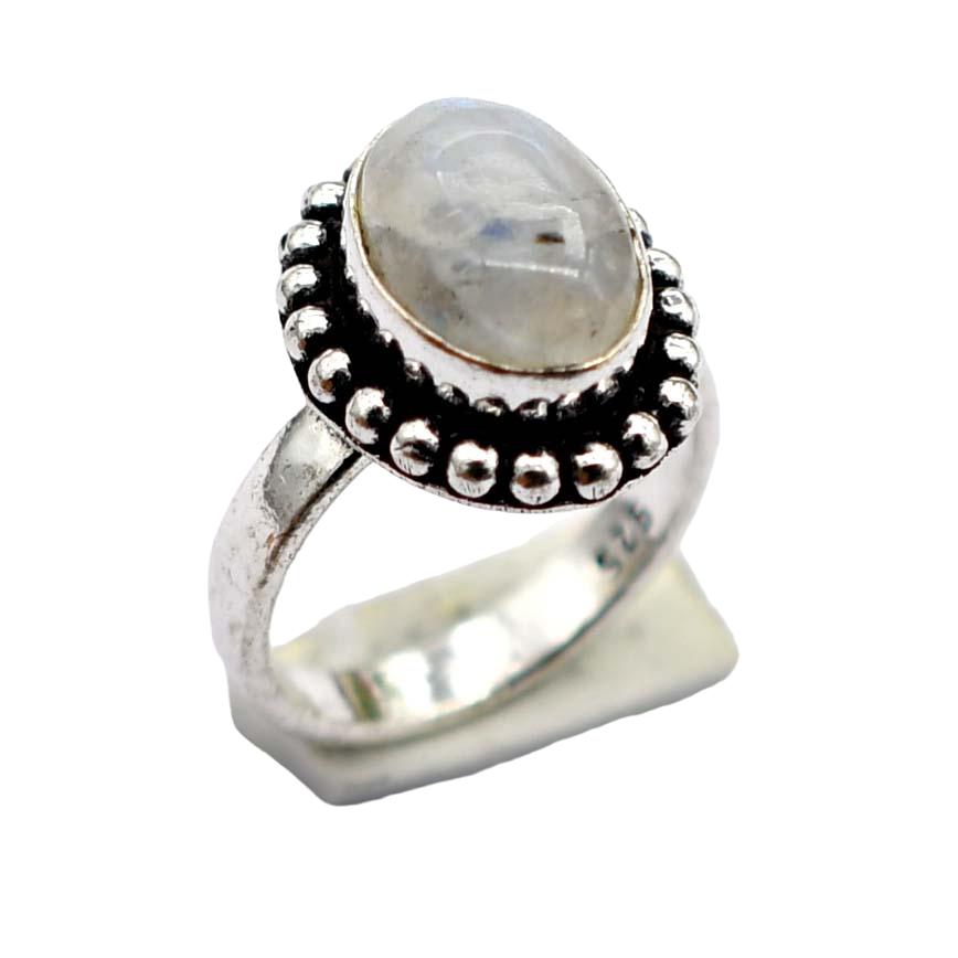 Moonstone Ethnic Handmade Ring Jewelry US Size-8 R 5568