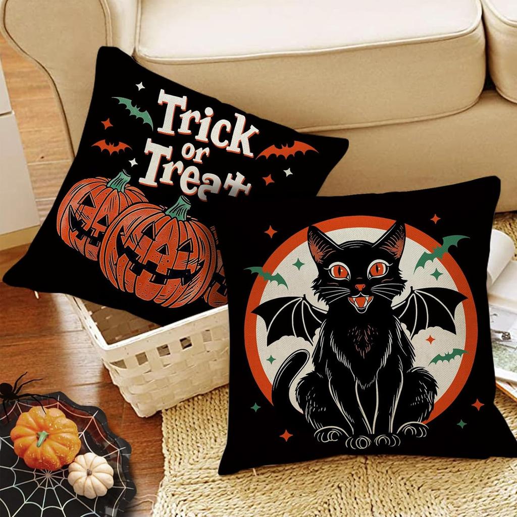 Halloween Pumpkin Skeleton Pillow Festival Home Party Decoration Living Room Sofa Cushion Bedroom Bedside Pillow Cover