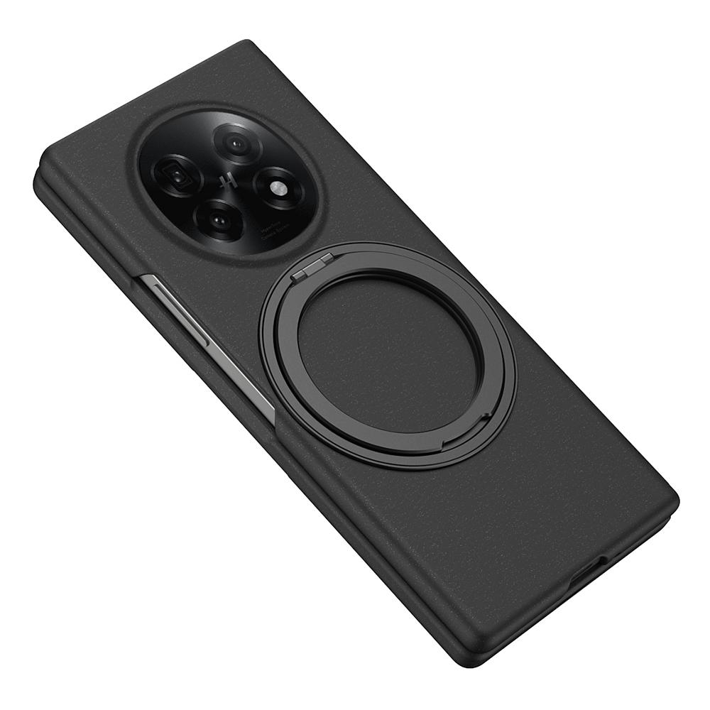 

For Oppo Find N5 5G Magnetic Case Ring Kickstand Hard PC Cover with Tempered Glass Screen Film Green