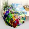 Teletubbies, Colorful Themed Automatic Opening and Closing Umbrella, Compact Travel Umbrella, Lightweight and Portable, Suitable for Beach C