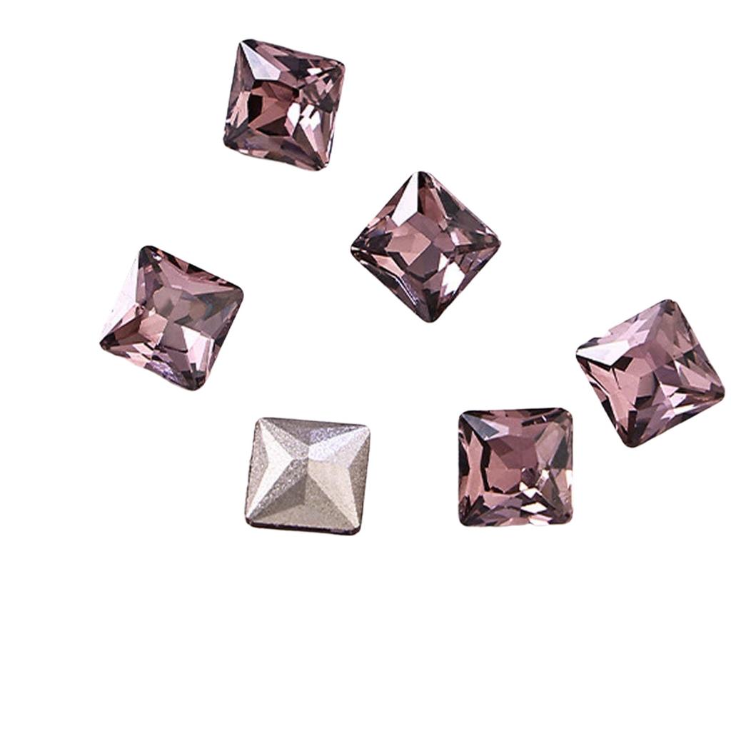 10 Pieces Pink Shiny Rhinestones Nail Art Decorations Mixed Shapes Including Hearts Squares Butterflies Drops for DIY Nail Design Home Salon Party