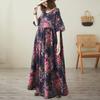 Short Sleeve Plus Size Cotton Vintage Floral New In Dresses for Women Casual Loose Long Summer Dress