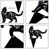3pcs Black Metal Cat Garden Stakes Outdoor Decorative Statues Yard Lawn Ornaments Halloween Christmas New Year Gift
