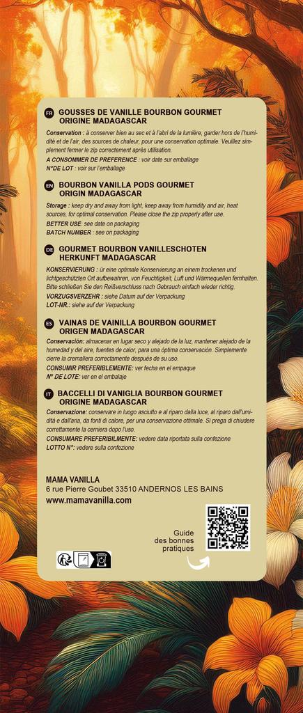 10 Gousses de VANILLE BOURBON GOURMET de Madagascar 14/16 cm  Gousses Fraîches Longue Conservation,  Sans Arômes Artificiels