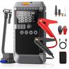 Portable 12V Jump Starter with Air Compressor, 160PSI Tire Inflator, LED Display, and Jumper Cables for Gas & 12L Engines