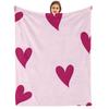 Soft Pink Delicate Small Floral Anime Cartoon Flannel Blanket Soft Warm Throw for Bedroom Sofa Car Kids Holiday Gift