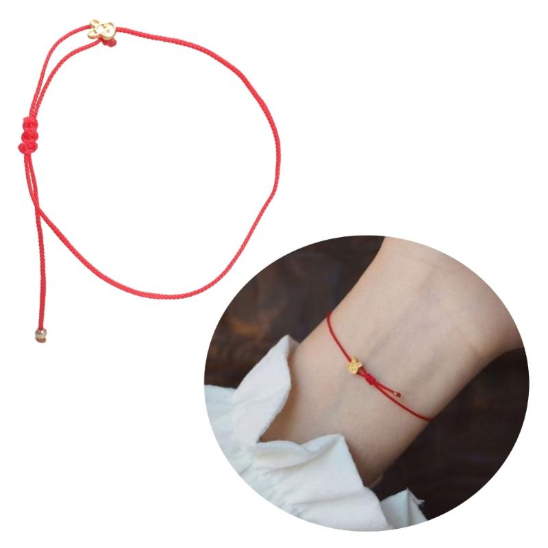 Midautumn Festival Bunnies Hand-woven Red String Rabbit Bracelet Gift for Lover