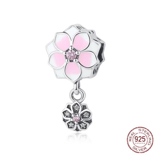 Nouveau 925 En Argent Sterling Rose Fille Garçon Rose Étincelle Entretoise Clip Charme À Perles Original De Mode Bracelet Bijoux À Bricoler Soi-Même Pour Les Femmes