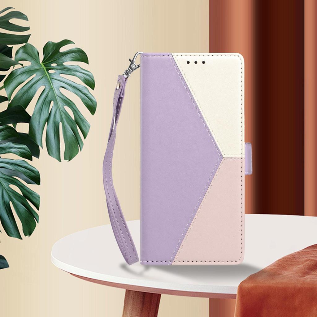 Cubot P80 Leather Case: Three-Color Patchwork Design with Contrast Card Slot for Max 5 5G Protection