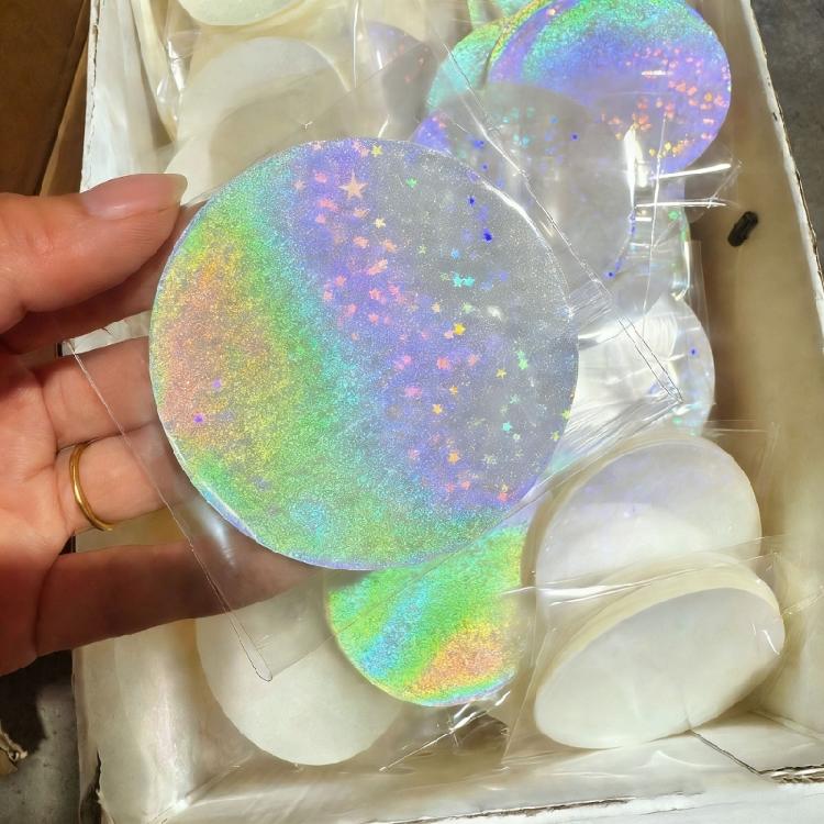 100pcs Heart Shaped Badges Covers With Pet Coating For Enhances Durability And Styles