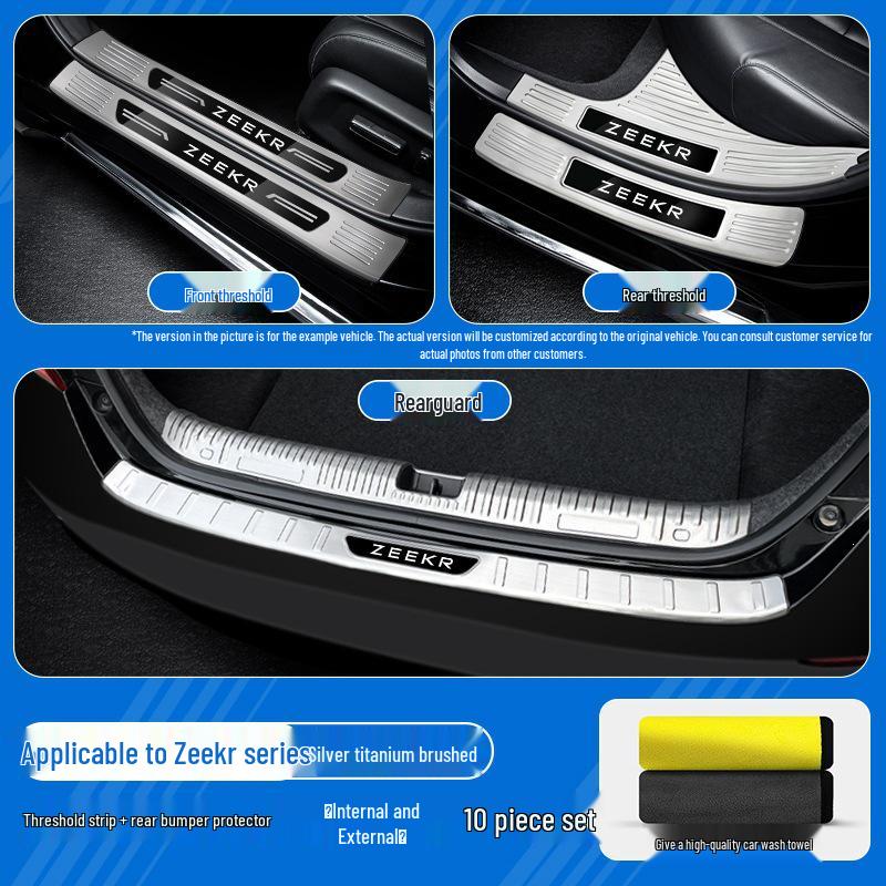 Zeekr 001 Stainless Steel Door Sill Strips: Fits 26 Models, Refreshed 9X, 007 GT, and 009 X for Added Protection and Style.