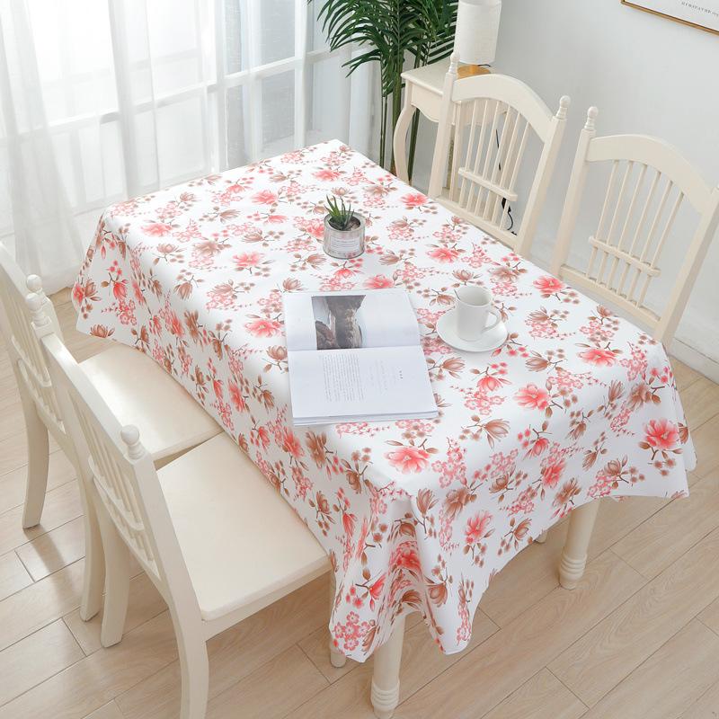 PVC Hotel Waterproof Tablecloth Printed Oil Resistant Rectangular Tablecloth Hotel Plastic Tablecloths Oil Resistant Heat-resistant Cover Cloth
