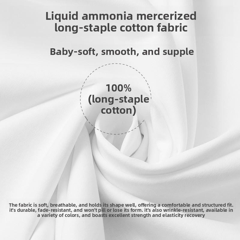2026 High-Quality Double-Sided Liquid Ammonia Mercerized Cotton T-Shirt for Women, Summer Pure Cotton Versatile Round Neck Short Sleeve