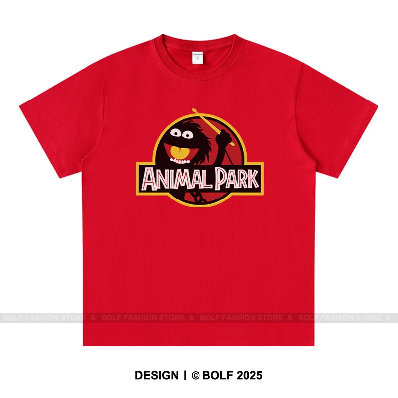 Animal Park Men's T-Shirt 100% Cotton Oversized Wildlife Graphic Tees for Men Jungle Adventure Nature Lover Top