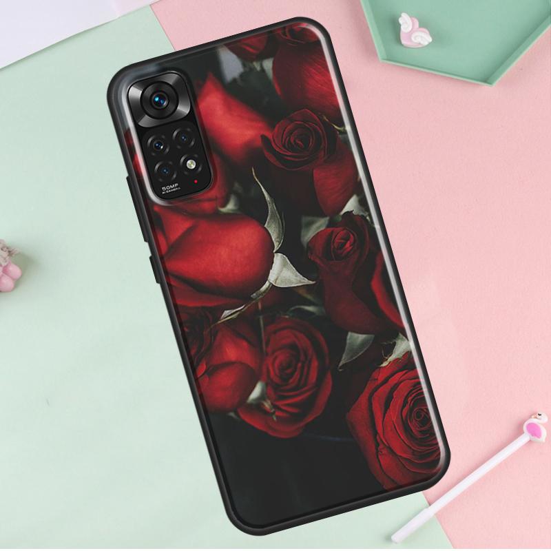 

Красный цветок розы для Redmi Note 12 Pro Plus Чехол для Redmi Note 10 8 9 11 Pro 12S 11S 10S 9S 9C 10C 12C Чехол Redmi Note 12 5G