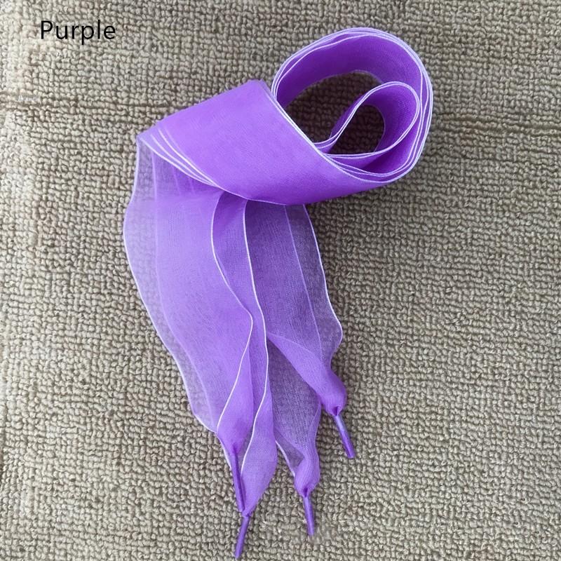 1Pair 110cm Fashion Organza Ribbon Sport Shoes Trainers Bowknot Solid Flat Shoelaces Sport Casual Laces Women Cordones Zapatilla