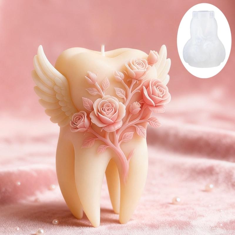 Angel Teeth Rose Silicone Mould Candle Silicone Mold Heat Resistant For Resin Casting Candle Soap Home Decoration