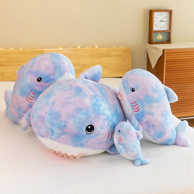 Rainbow Shark Plush Toys Soft Stuffed Comfortable Hugging Whale Cushion Animal Dolll Pillows Birthday Gifts