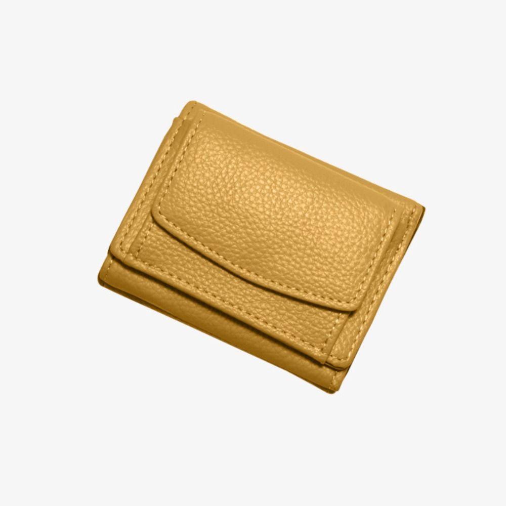 New PU Leather Leather Wallet Coin Purse Short Wallet Folding Mini Wallet with Cash Slot Simple Small Purse for Women