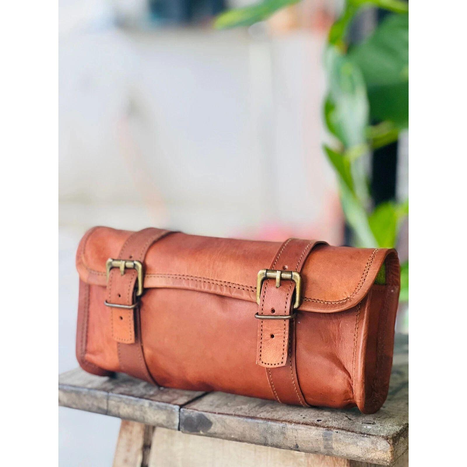 

Real Goat Famous Real Proof Leather Tool Bag Motorcycle Genuine 9 x 5 x 4 in