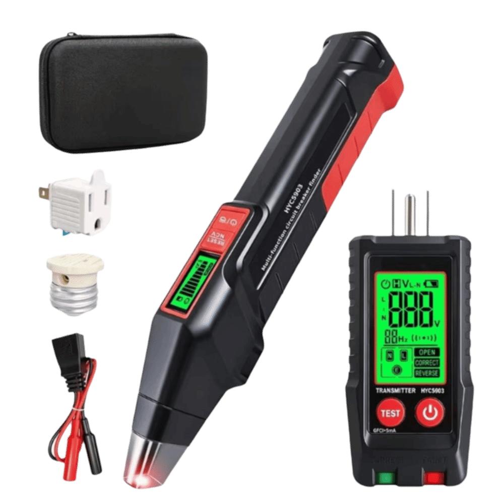 Handheld Receiver Circuit Breaker Finder Digital Display Branch Line Review Outlet Wiring Tester Automatic Detection for US Plug