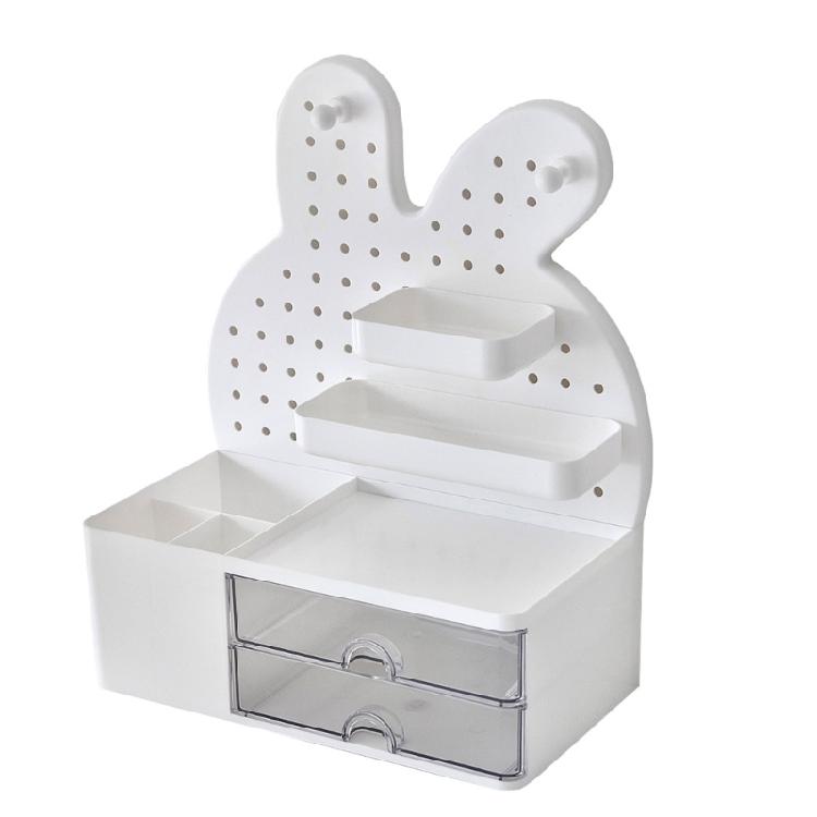 

Desktop Hole Board Storage Box Rabbits Desktop Organizer Pen Holder Drawer Makeup Storage Rack Stationery Supplies 1