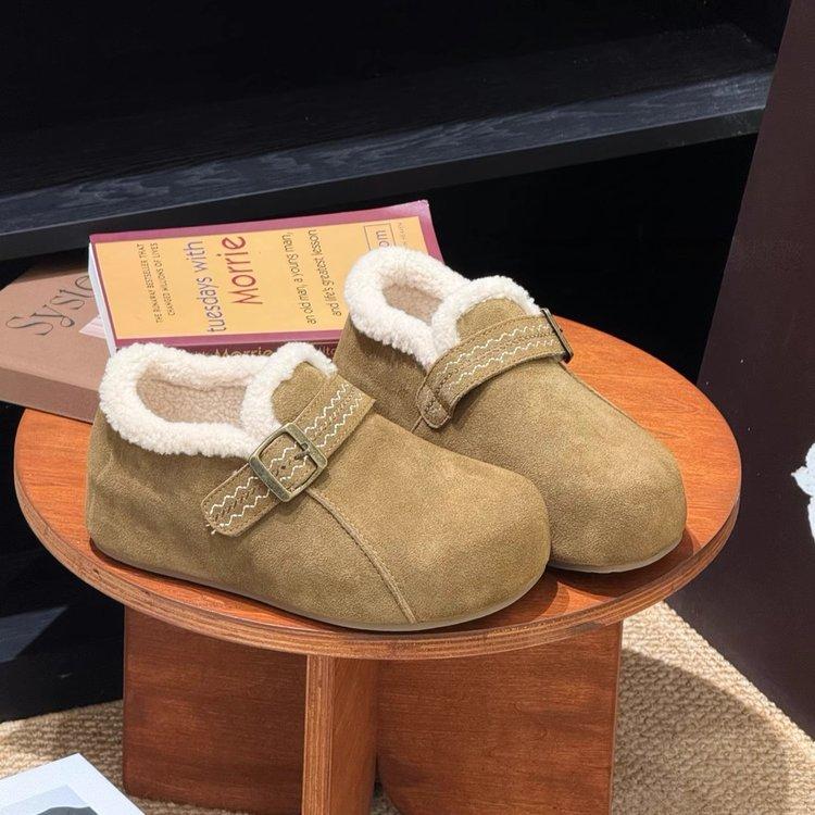 Thick-soled inner height-increasing Boken shoes women's 2025 new autumn and winter women's shoes fleece warm wool cotton shoes snow boots