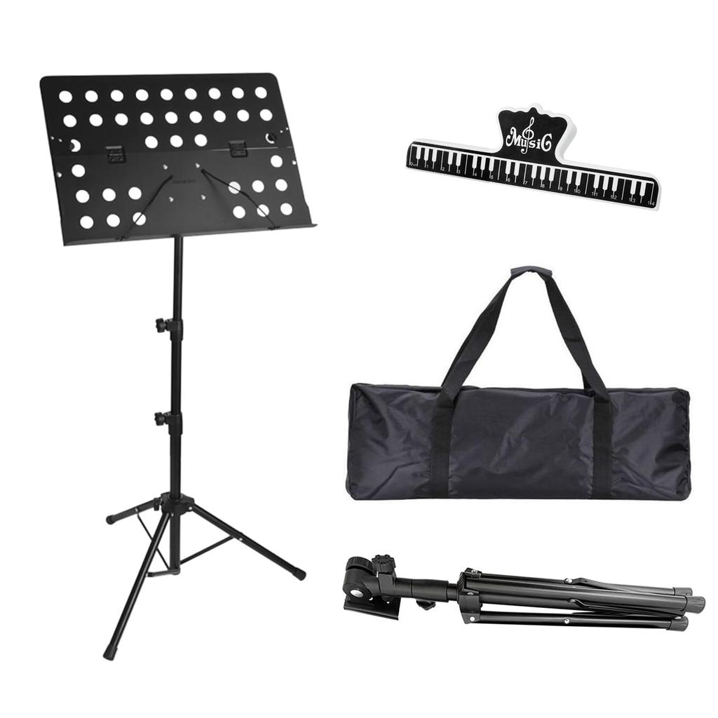 Foldable Music Music Score Adjustable Comes with Music Desktop Book Menu Reading Writing Vertical Comes with Storage Bag Stand, Holder, 73-145cm,