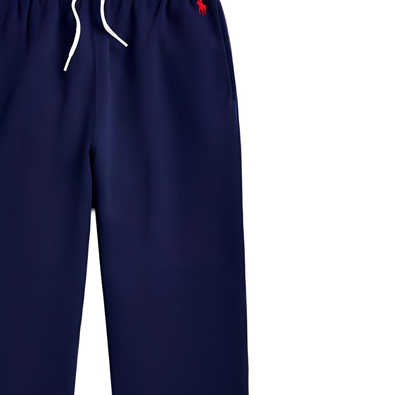 Polo Ralph Lauren Solid Color Logo Embroidered Lace-Up Casual Pants Women pants Navy-Blue WMPOPNTNBQ20240-410