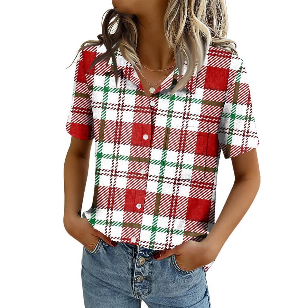 Women Blouses Short Sleeve Button Down Shirts Business Casual Dressy Work Tops Summer Spring Clothes
