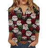 Women's T Shirt Print Button 3/4 Sleeve Daily Weekend Fashion Basic V- Neck Regular Top