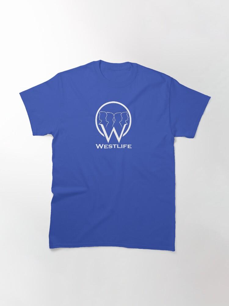 Westlife Westlife Outline Logo Graphic Shirt | Minimal Retro Boyband Fan Design Classic T-Shirt