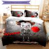 3pcs Custom Name Cartoon Pennywise the Dancing Clown Bedding Set Duvet Cover Closure Includes 1 Duvet Cover & 2 Pillowcases for All Seasons Bedroom De