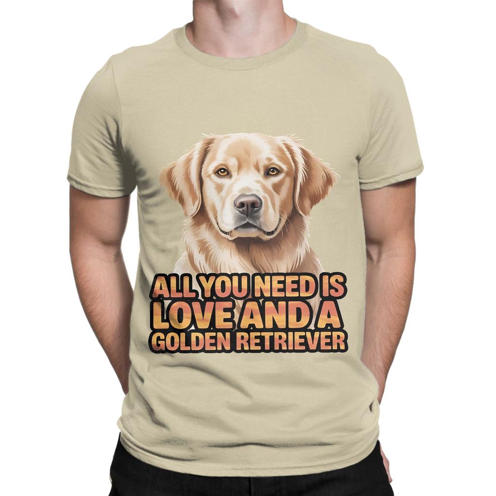 Pet Owner Design All You Need Is Love And Golden Retriever Funny Graphic 100 Cotton TShirt gloden retirever Tops Tees For Unisex