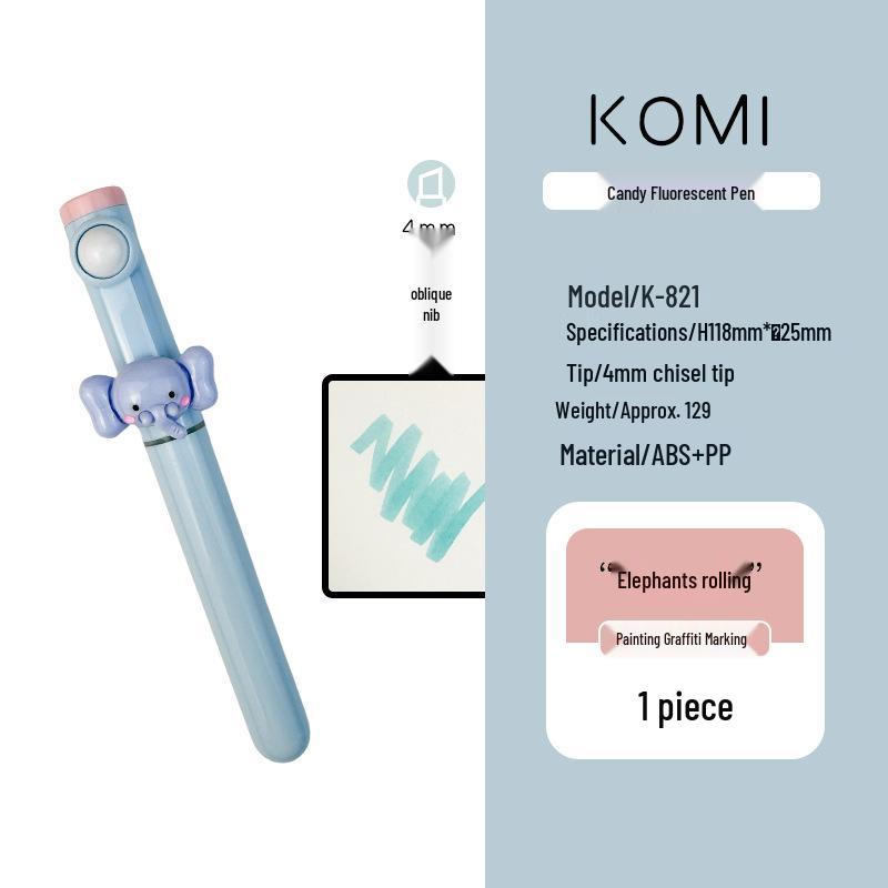 KOMI Creative Fluorescent Animal Style Highlight Pen for Students