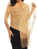 Shimmer Glitter Shawl Wraps For Women All Match Shawls Scarf Fashion Tassel Stoles Scarf Luxury Shawls Foulard 160*50Cm