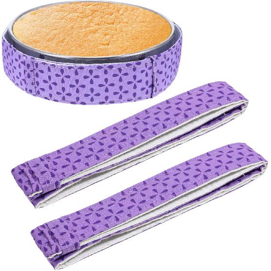 2 шт. Полоски для выпечки тортов для равномерного пропекания, Фиолетовые полоски для выпечки для форм для тортов, Обертки для форм для тортов для равномерного пропекания, Влагоотводящие полоски для форм для кухни, пекарни, ресторана