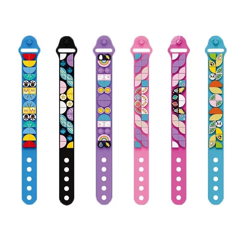 29Pcs Kids Building Blocks Silicone Bracelet Dots DIY Creative Craft Friendship Bracelet Making Kit for Kids Birthday Gift