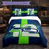 Seattle Seahawks Muster Mikrofaser 3-teiliges Bettwäsche-Set Dekoration Bettbezug-Set Für Schlafzimmer Heimgebrauch