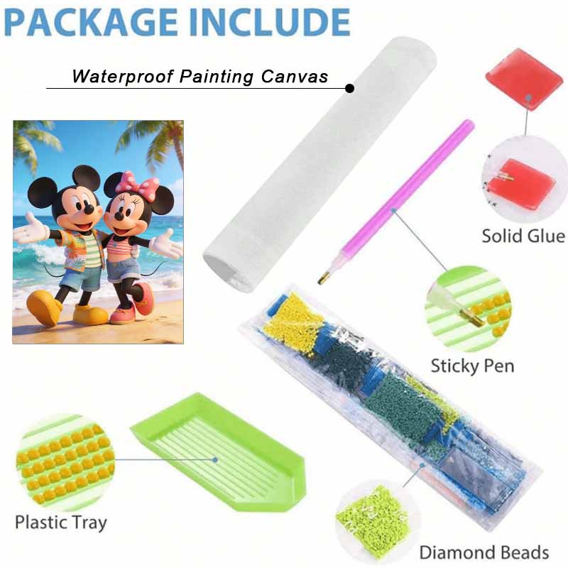 Disney DIY diamond painting 5d full diamond cross stitch diamond beach holiday living room bedroom decorative painting