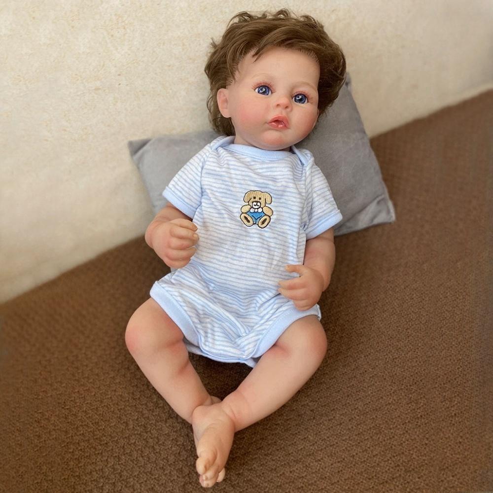 

Милая 48 см реалистичная кукла-реборн, мягкое виниловое полностью силиконовое тело, кукла для новорожденных с прошитыми вручную волосами, реалистичные куклы-реборны для детей boy doll