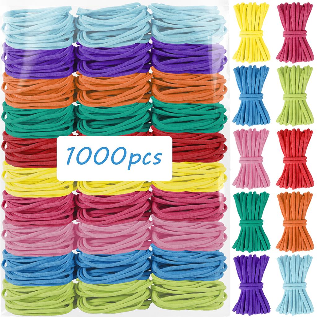 Colorful Elastic Loom Bands Set Rainbow Bracelet Making Kit DIY Rubber Band Woven Bracelets Craft Toys For Girls Birthday Gifts