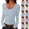 Women's Casual Fashion Deep V Neck Slim Fit Cropped Floral Print Outing Top