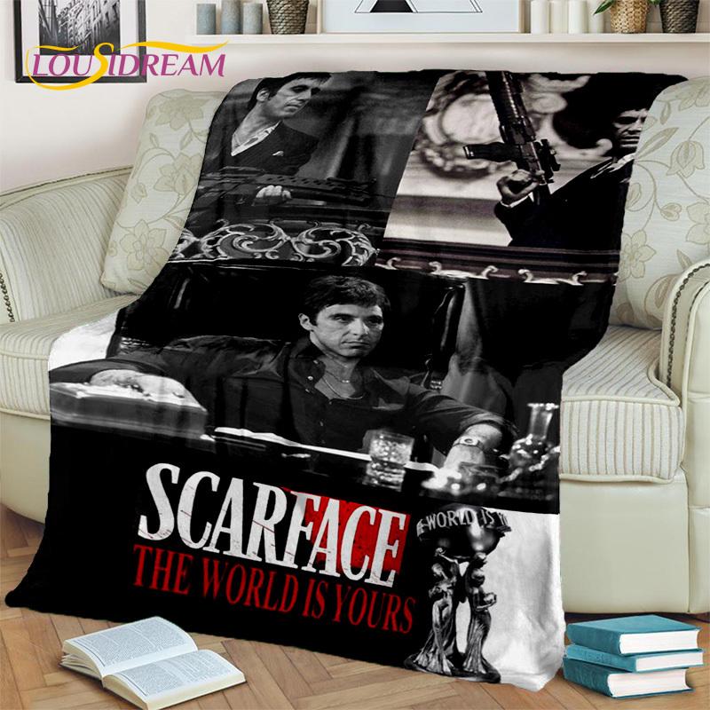 Scarface 3D Classics Movie Tony HD Blanket,Soft Throw Blanket for Home Bedroom Bed Sofa Picnic Travel Office Cover Blanket Kids