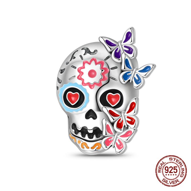 New In Original Charms Copper Glow In Skull And Pumpkin Charms Beads Fit 3Mm Original Bracelet For Women Diy Jewelry Gifts